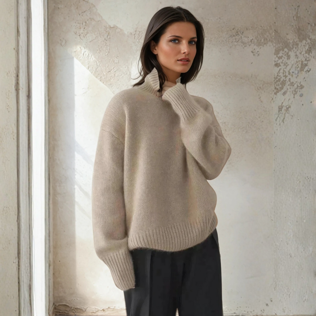 Sweter z golfem z miękkiej wełny